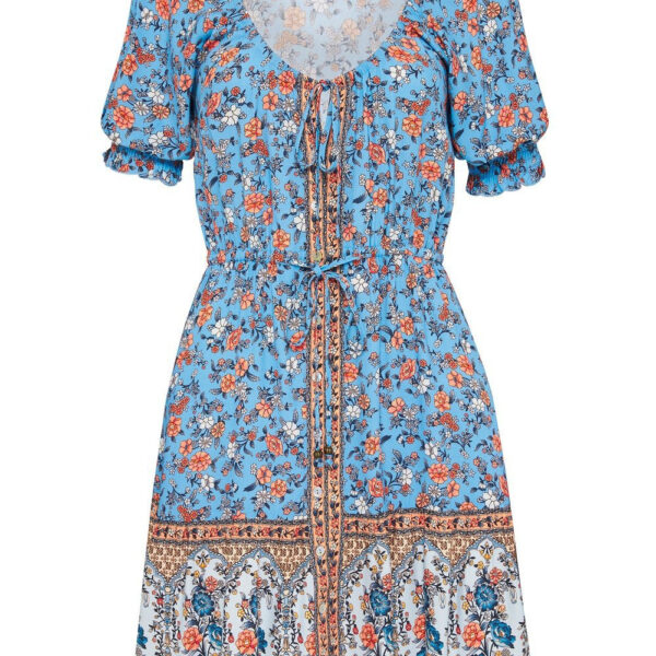 Short Sleeve Floral Dress For Women - Image 4