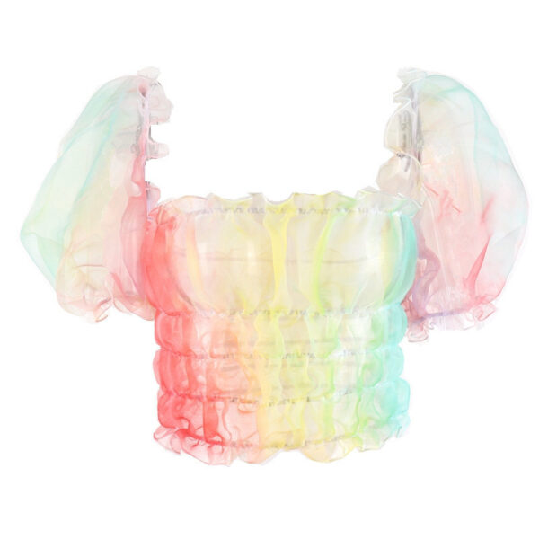 Rainbow rave puff sleeve T-shirt - Image 3