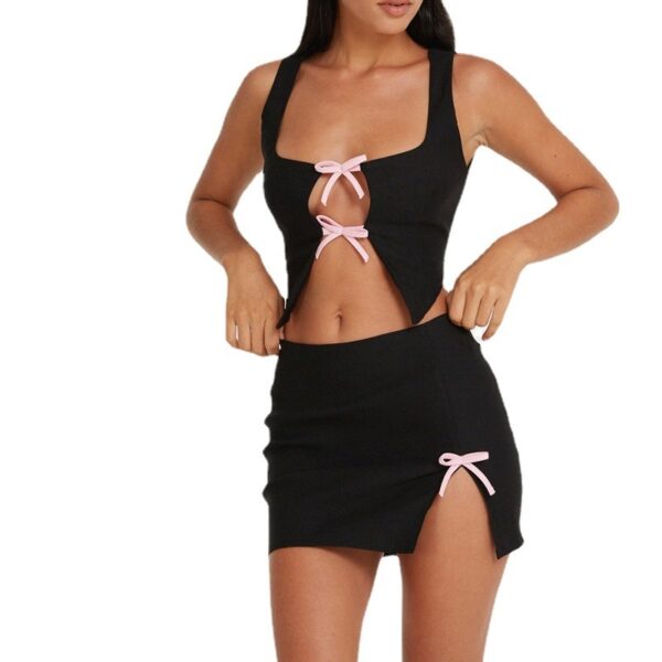Skirt Outfit with a Stylish Bowknot Design - Image 6
