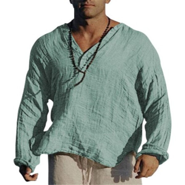Summer Loose Cotton Linen Casual Shirt - Image 4