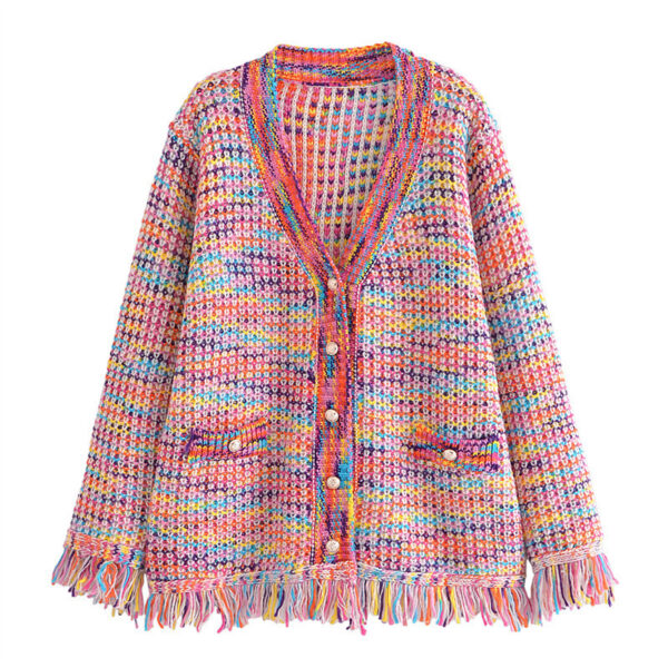Versatile Tassel Sweater Coat - Image 4