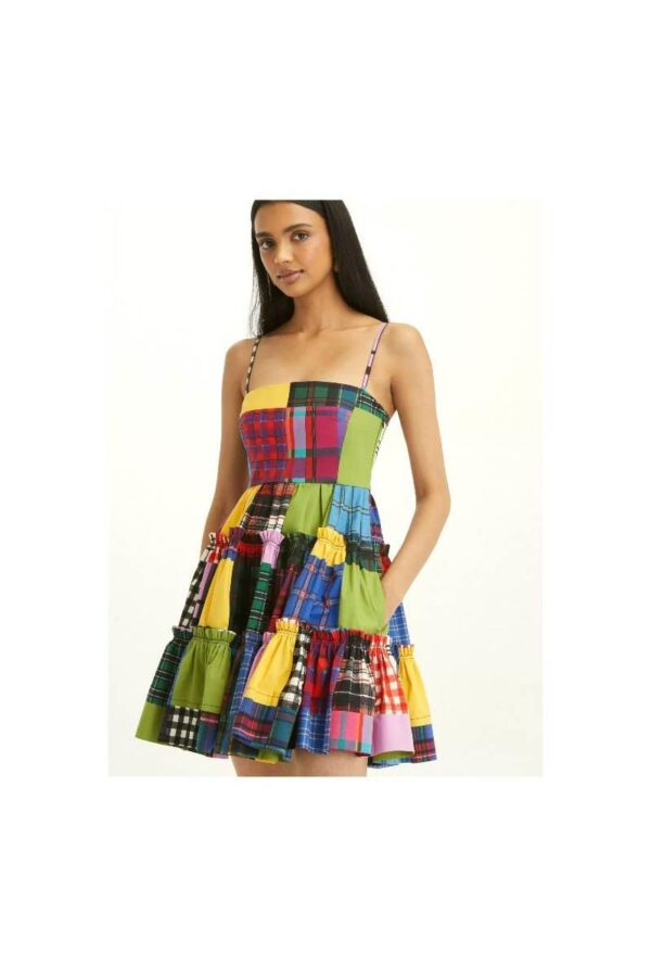 Plaid Printed Slip Dress For Women - Image 5