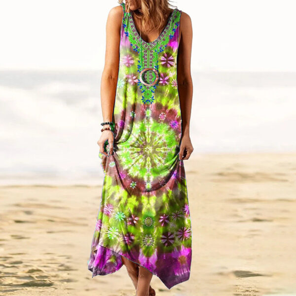 Loose Fractal Paterns Dress - Image 3