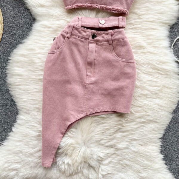 Pink Denin Elegant Outfit - Image 5