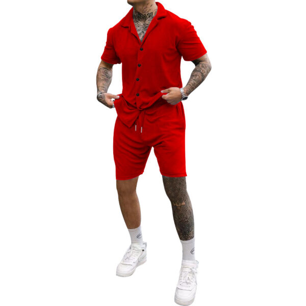 Casual Cozy Short-sleeved Mono-color Loose Two-piece Suit - Image 3