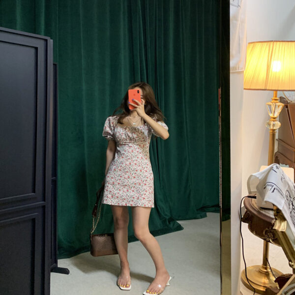 One-shoulder floral dress women - Image 2