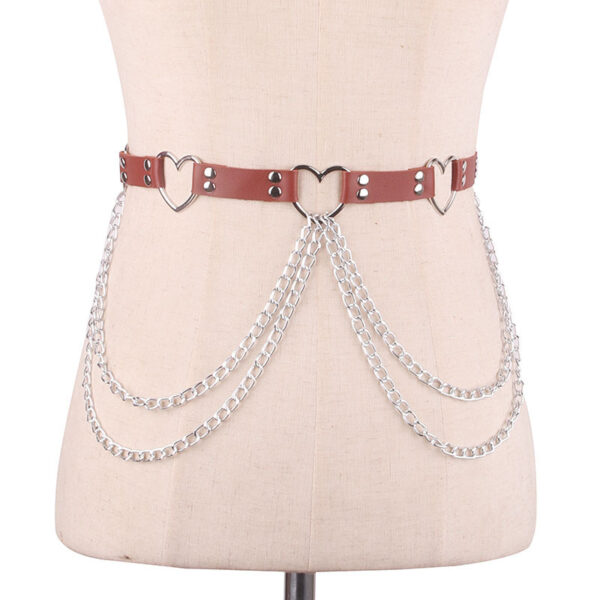 Leather Belt With Heart-shaped Metal Trim - Image 8