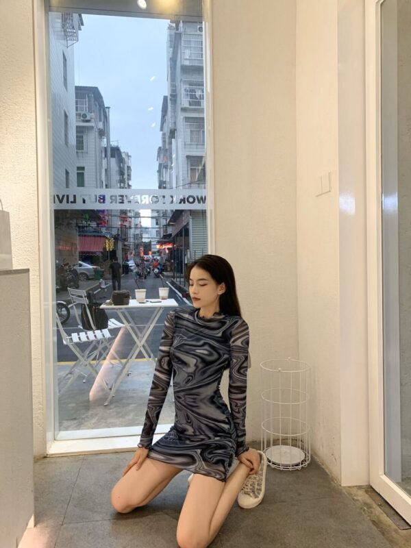 Tight-fitting Zebra Pattern Dress - Image 2