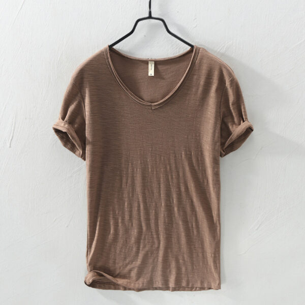 Simple Cotton Thin Breathable Slim Fit Short T-shirt - Image 8