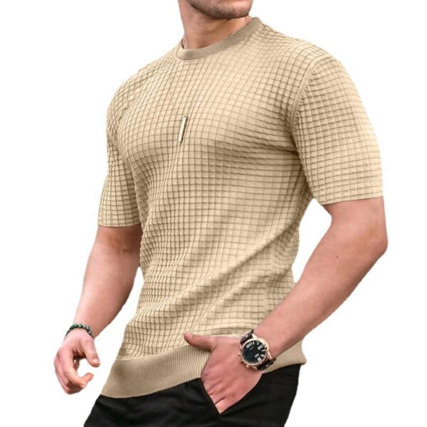 Round Neck Stretch Casual Trend Top T-Shirt - Image 3