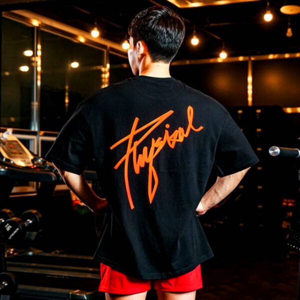 Pure Cotton Half-sleeved Loose Casual Fitness T-shirt - Image 5