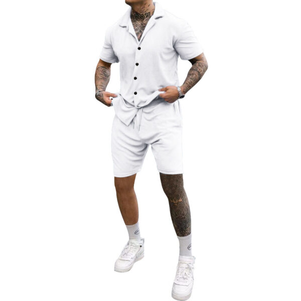 Casual Cozy Short-sleeved Mono-color Loose Two-piece Suit - Image 4