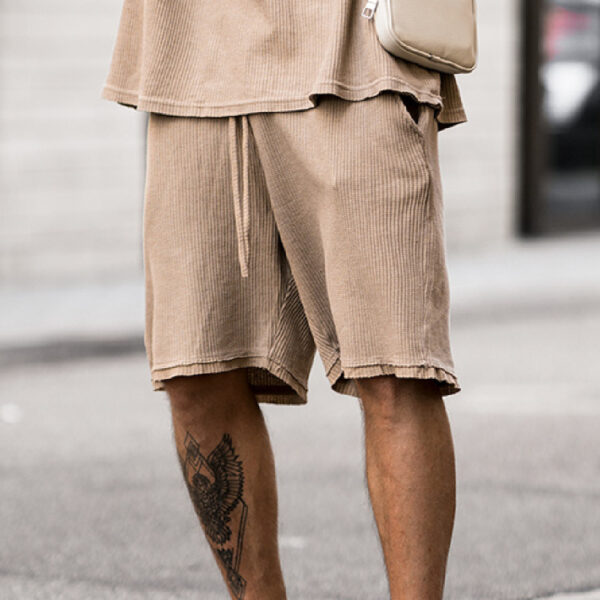 Casual Brown Short Sleeve Suit - Image 2