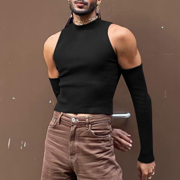 Off-the-shoulder Long Sleeve Casual Turtleneck T-shirt - Image 4