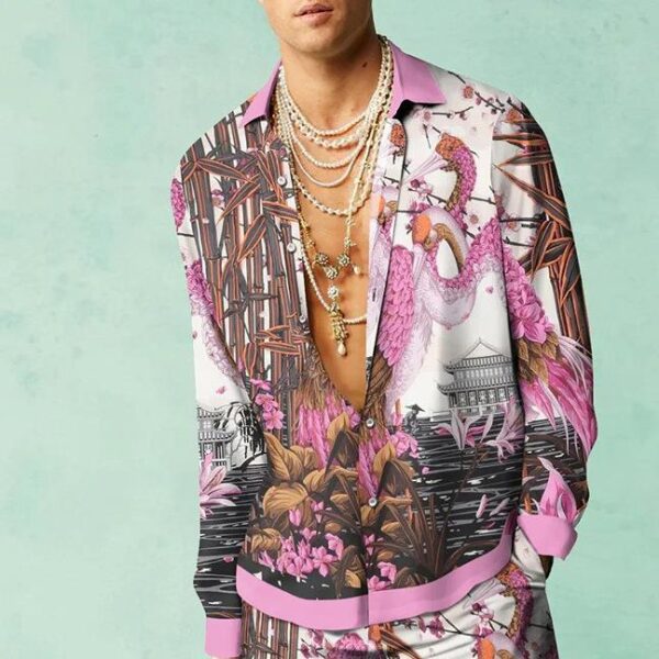 Printed Men's Long-sleeved Shirt Loose Casual - Image 7