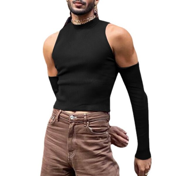 Off-the-shoulder Long Sleeve Casual Turtleneck T-shirt - Image 2