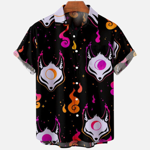 Printing Lapel Short Sleeve Shirt - Image 10
