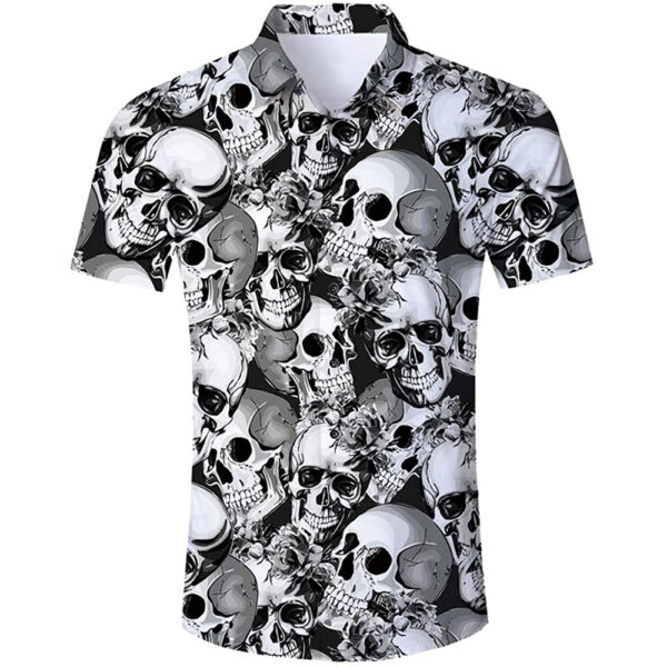 Printing Lapel Short Sleeve Shirt - Image 8