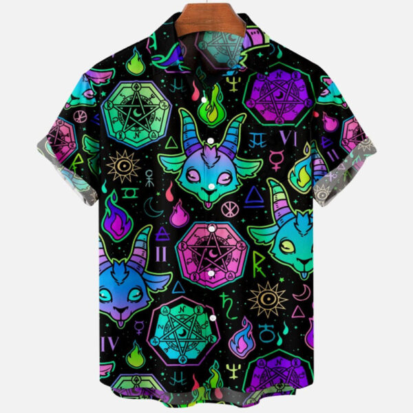 Printing Lapel Short Sleeve Shirt - Image 2