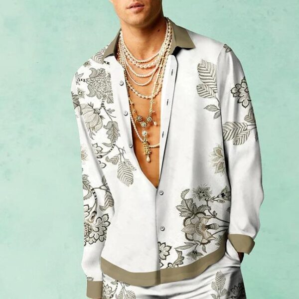 Printed Men's Long-sleeved Shirt Loose Casual - Image 8