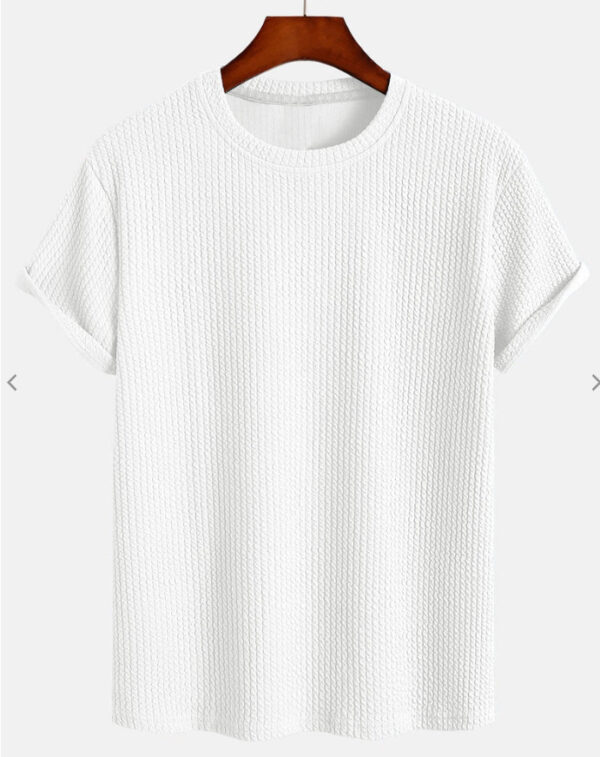 Solid Color Loose Round Neck T-shirt - Image 4