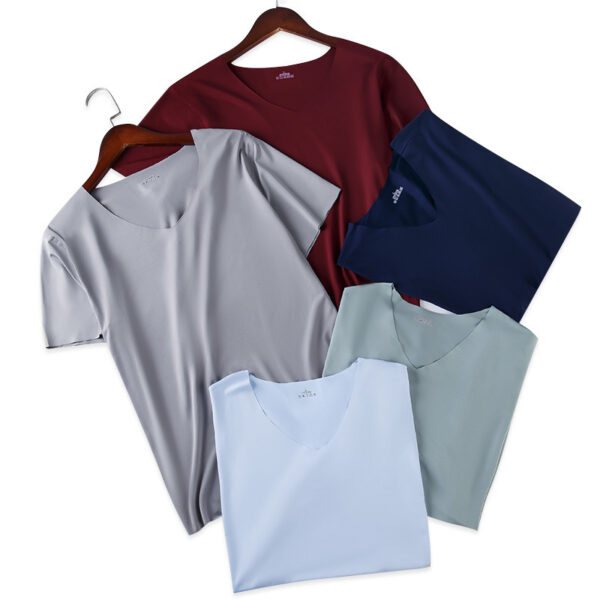 Thin Ice Silk Seamless Short Sleeve T-shirt - Image 2
