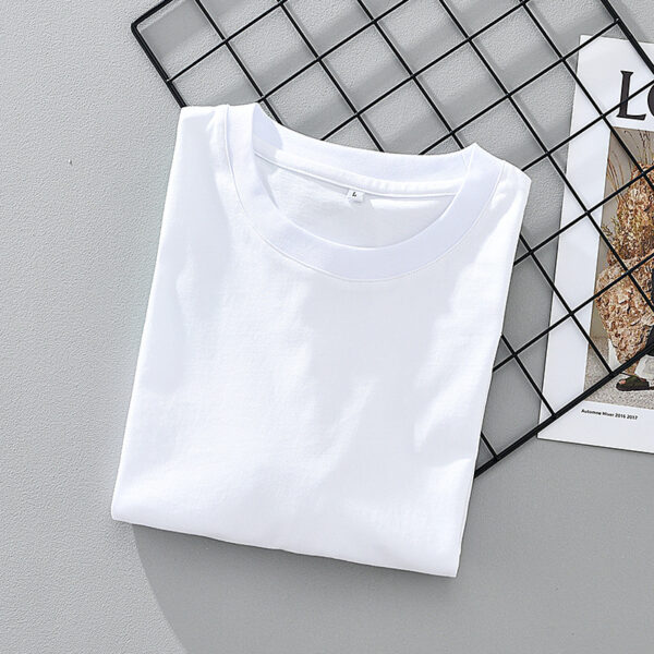 Thin Stitching Design Linen Short-sleeved T-shirt - Image 4