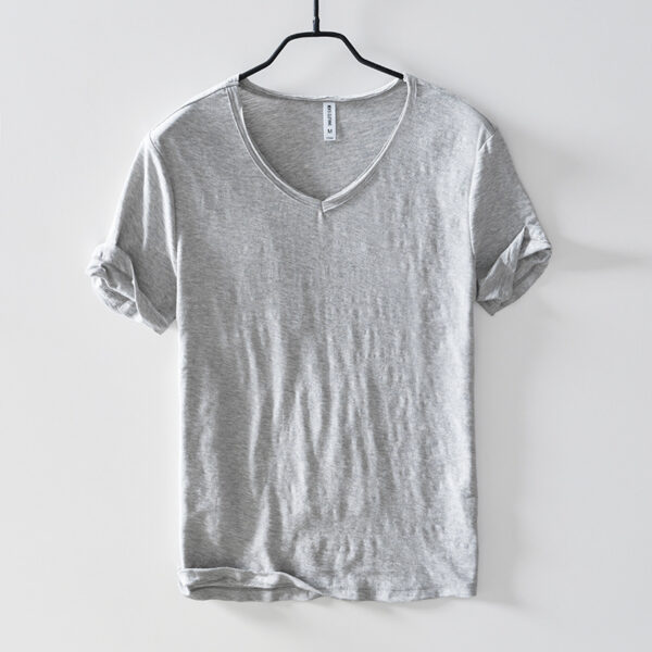 Simple Cotton Thin Breathable Slim Fit Short T-shirt - Image 6