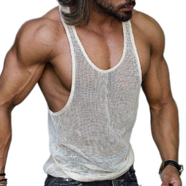 New Style White Bottoming Sweater Loose Mesh Vest - Image 6