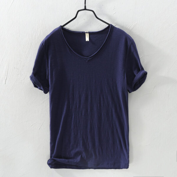 Simple Cotton Thin Breathable Slim Fit Short T-shirt - Image 9