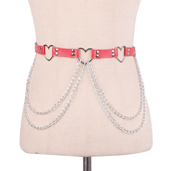 Leather Belt With Heart-shaped Metal Trim - Image 9