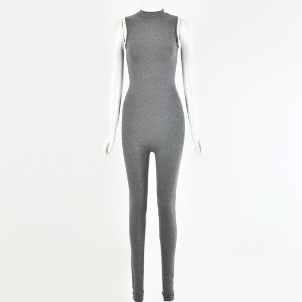 Round Neck Stitching Jumpsuit - Image 9