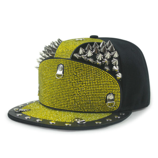 Diamond Armor Tip Rivet Flat Brim Hat - Image 4