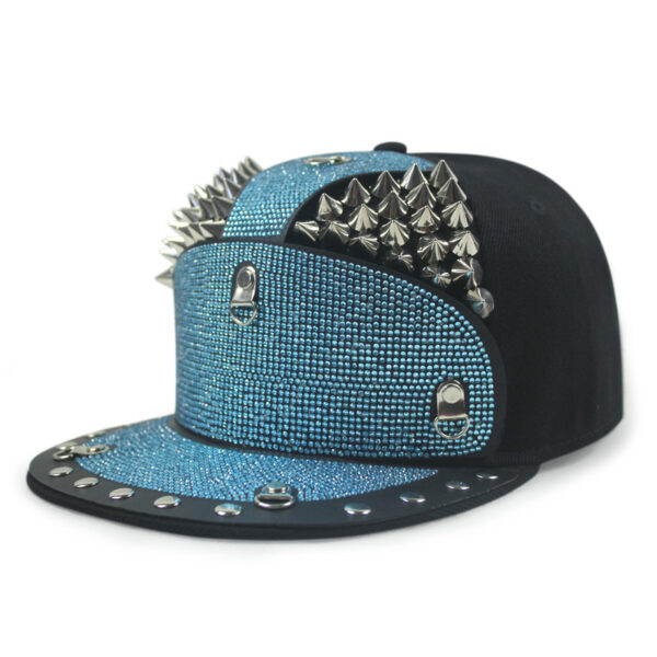 Diamond Armor Tip Rivet Flat Brim Hat - Image 5