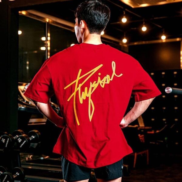 Pure Cotton Half-sleeved Loose Casual Fitness T-shirt - Image 3