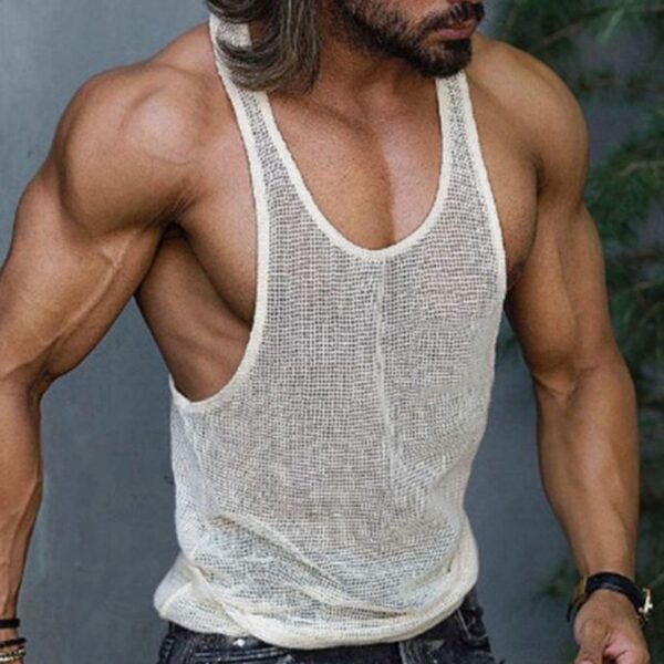 New Style White Bottoming Sweater Loose Mesh Vest - Image 10
