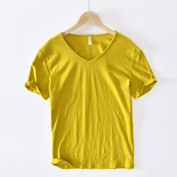 Simple Cotton Thin Breathable Slim Fit Short T-shirt - Image 5