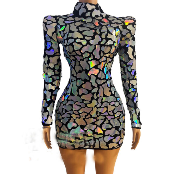 Cloth Mirrored Long-sleeved Dress - Image 3