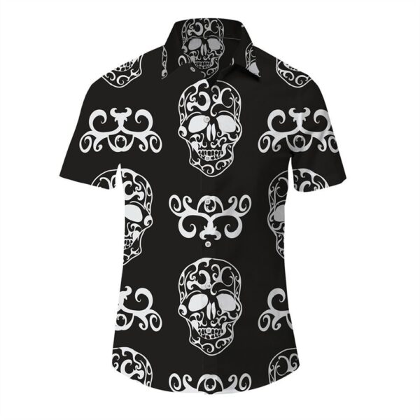 Printing Lapel Short Sleeve Shirt - Image 6