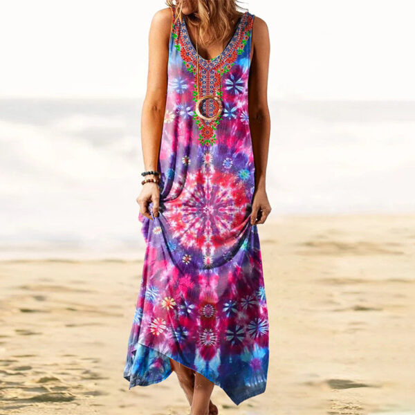 Loose Fractal Paterns Dress - Image 4