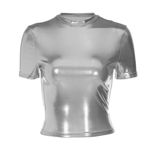 Rave Metallic Round Neck Top - Image 2