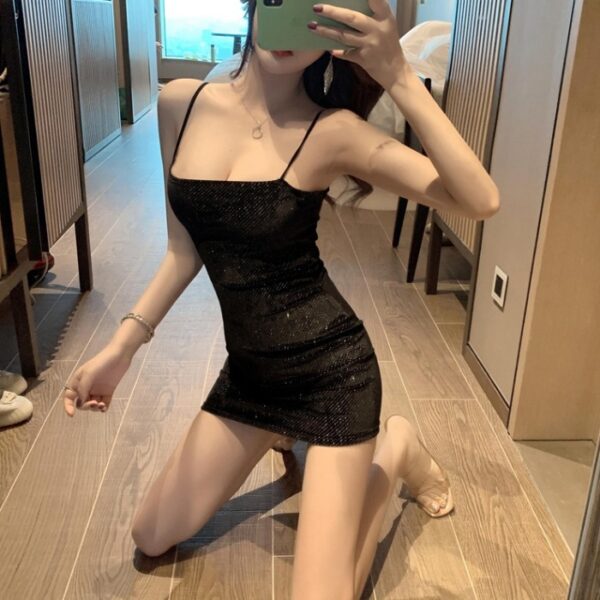 Sparkling Silk Halter Dress For Women - Image 4