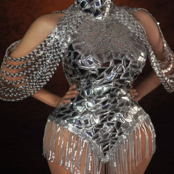 Rhinestones Women Luxury Rave Dress