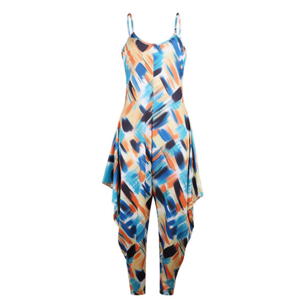 Printed Loose Suspenders Women Jumpsuit - Image 4