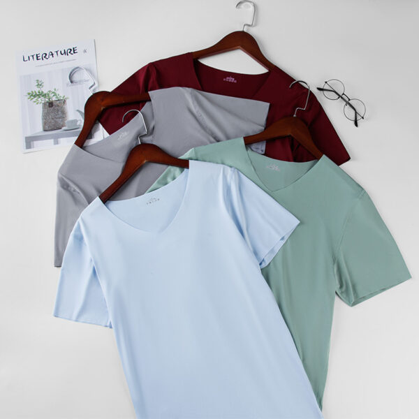 Thin Ice Silk Seamless Short Sleeve T-shirt - Image 10