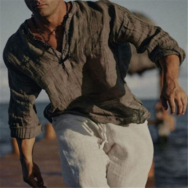Summer Loose Cotton Linen Casual Shirt - Image 2