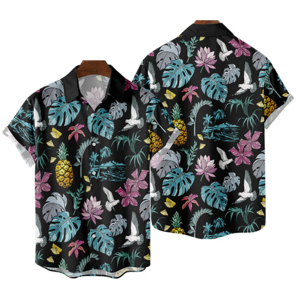 Men's Striped Shirt Striped Print Short - Image 8