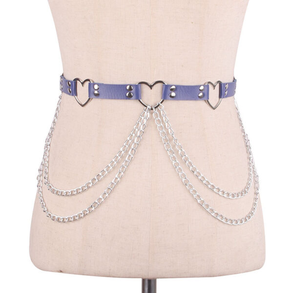 Leather Belt With Heart-shaped Metal Trim - Image 5