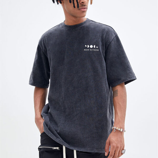 Retro Street Plate Letter Men's Short Sleeve
