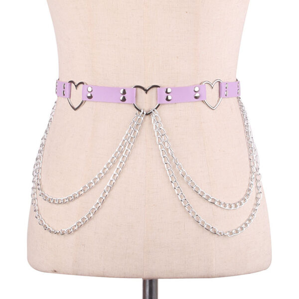 Leather Belt With Heart-shaped Metal Trim - Image 3